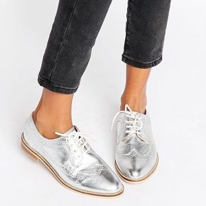 ASOS Silver Leather Brogues